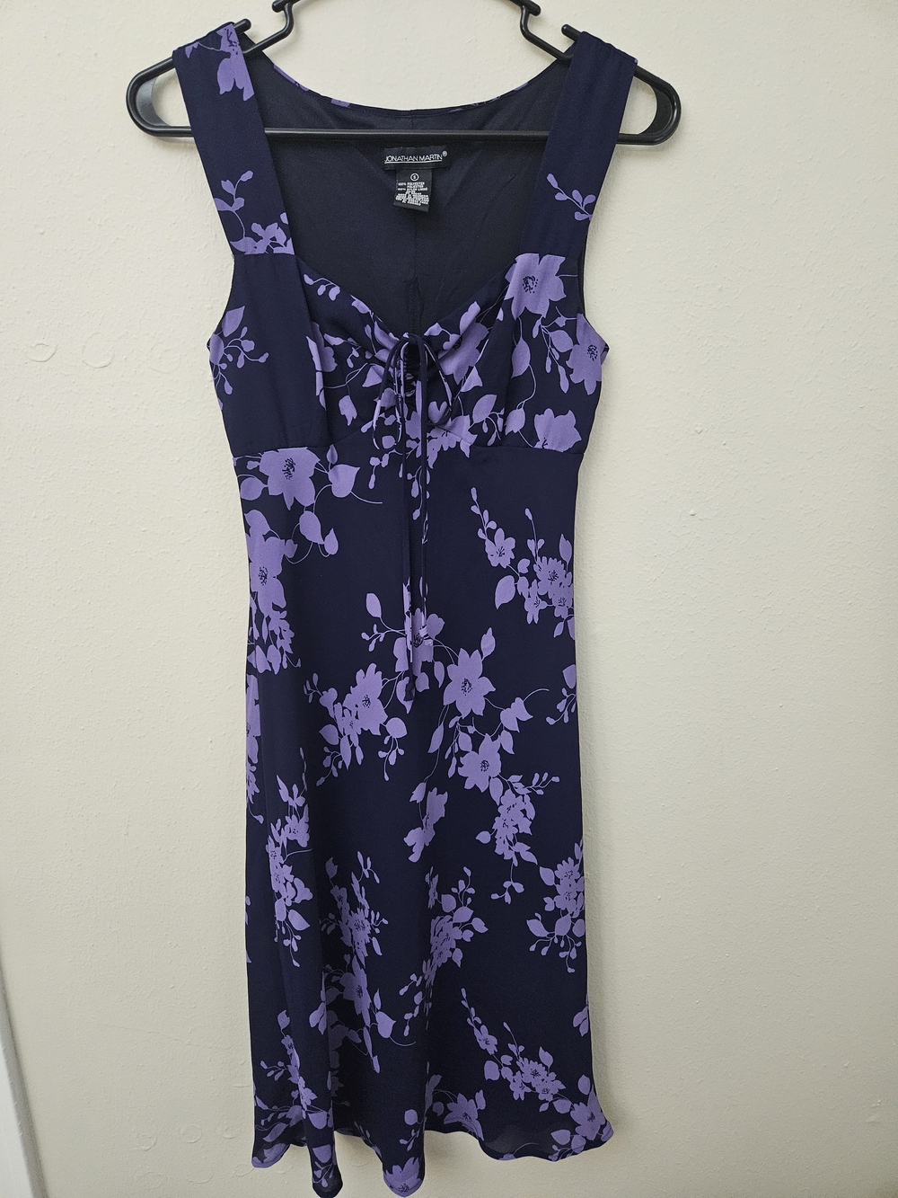 Vintage 90s Y2K Jonathan Martin  MIDI Dress Purple Floral Size 5